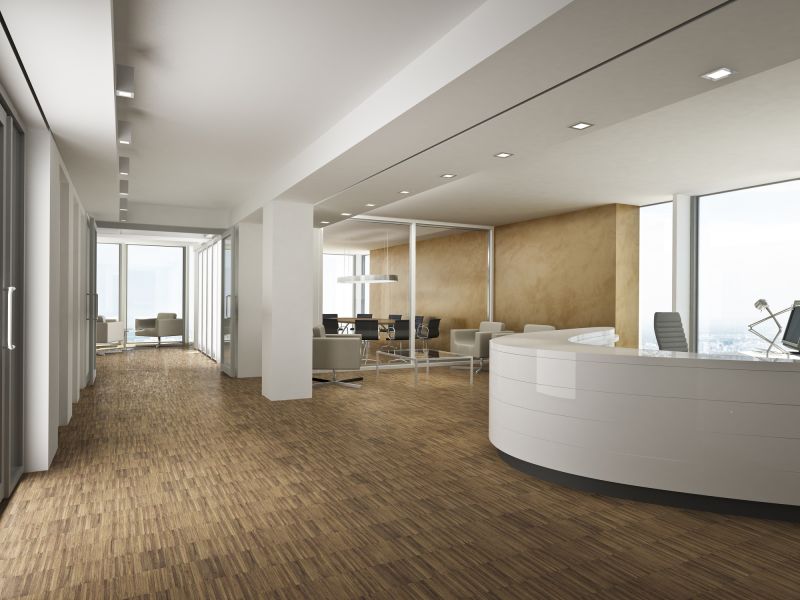 Home Office with Wide Plank Flooring